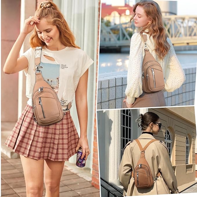 MYHOZEE Small Diaper Bag Crossbody Sling Purse for Women - 2 in 1 Leather Backpack with 2 Straps for Short Trips Work Daily | Mini diaper bag, Instant Wipes pocket, Adjustable Straps, Credit card slot, Moms and dads, Reusable Wipe pouchs