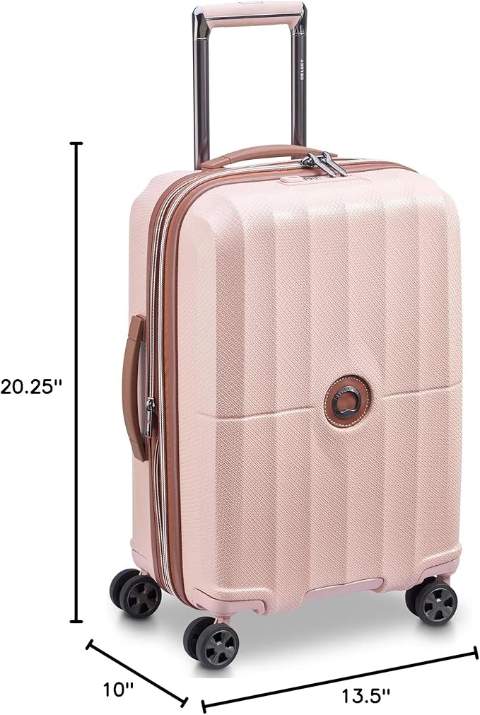 DELSEY PARIS Carrousel Hardside Expandable Luggage with Spinner Wheels, Pink, Carry-on 21 Inch