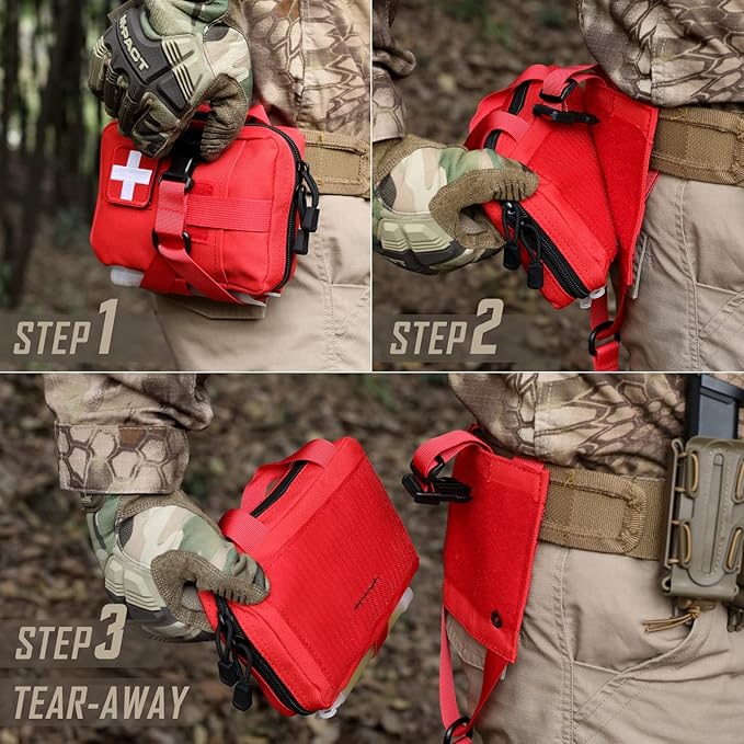 LIVANS Tactical IFAK Pouch, Rip Away Molle First Aid Bag Tear-Away Medical Pouch Emergency EMT Bag for Travel Outdoor Hiking(Pouch Only, First Aid Kits NOT Included)
