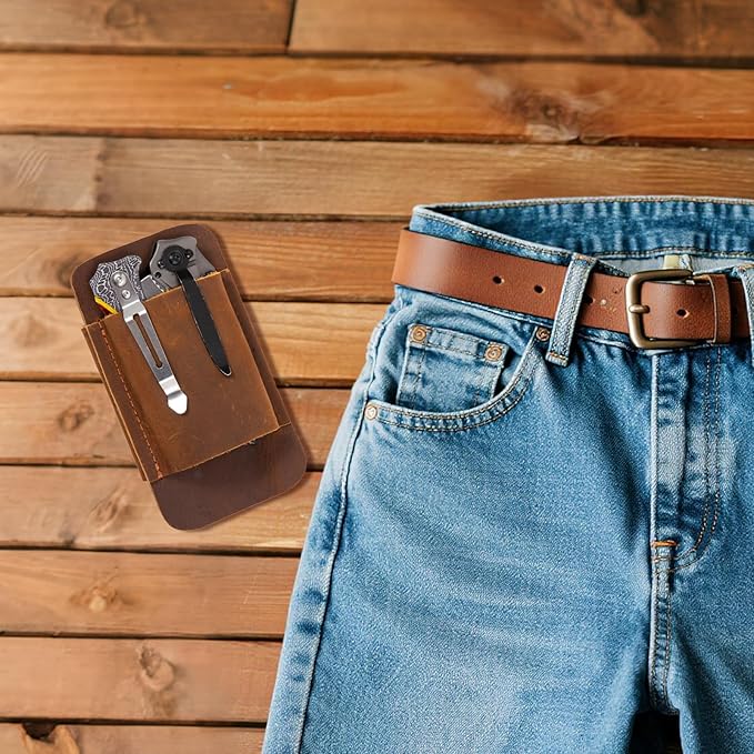 Knife Sheath,Leather Knife Sheath for Belt,Horizontal Carry Pocket Knife Holder,EDC Belt Organizer,Handmade Compact Draw Knife Holster,EDC Pocket Organizer,Sheath for Folding Knife,Gifts for Men,M