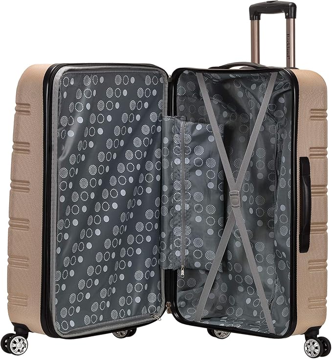 Rockland Melbourne Hardside Expandable Spinner Wheel Luggage, Champagne, 2 Piece (20"/28")