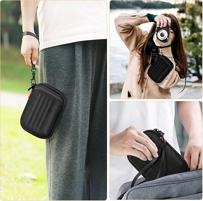 Cwatcun Carrying & Protective Case for Digital Camera with 2 Carrying Ways, Hardshell Lightweight Small Camera Sling Case Compatible with KODAK PIXPRO/Canon PowerShot/Sony DSCW800 DSCW830