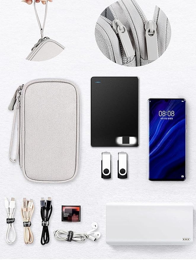 Electronic Organizer Travel Cable Accessories BagPouch Portable Waterproof Storage Bag Electronic Organizer Case for Cable, Mouse,USB Cable,Power Bank,Cord, Charger, Phone, Earphone
