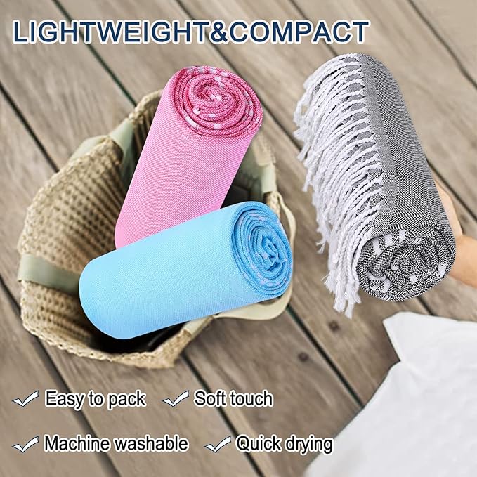 Beach Towel 2 Pack,Sand Free Beach Towels Oversized 39 x 72,Turkish Beach Towel Quick Dry Towel,Lightweight Pool Towels for Adults Travel Towel,Cool Beach Accessories Super Absorbent Towels
