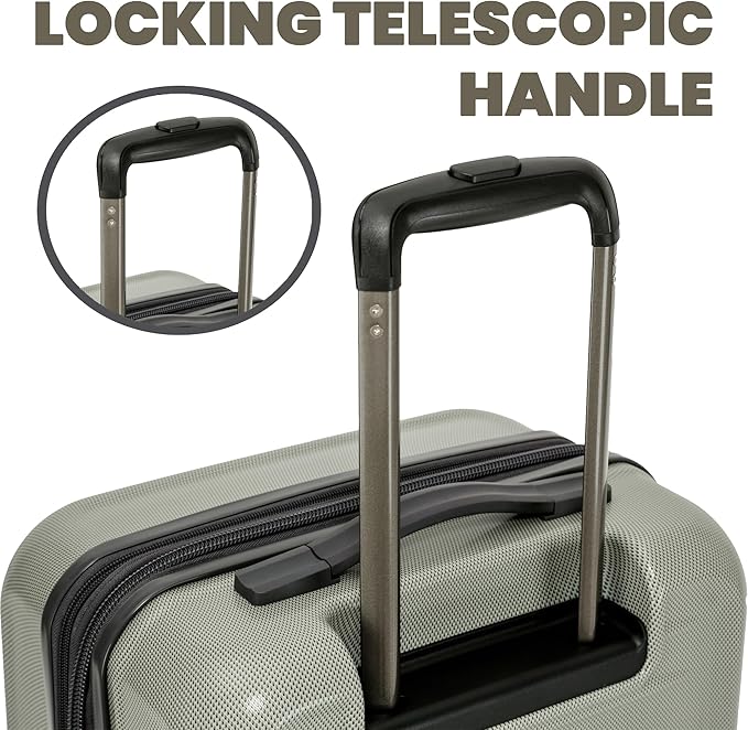 Spyder Rails 3 Piece Luggage Set with 360° Spinner Wheels, TSA Approved Lock (20 Inch Carry-On, 25 Inch Checked, 29 Inch Checked)