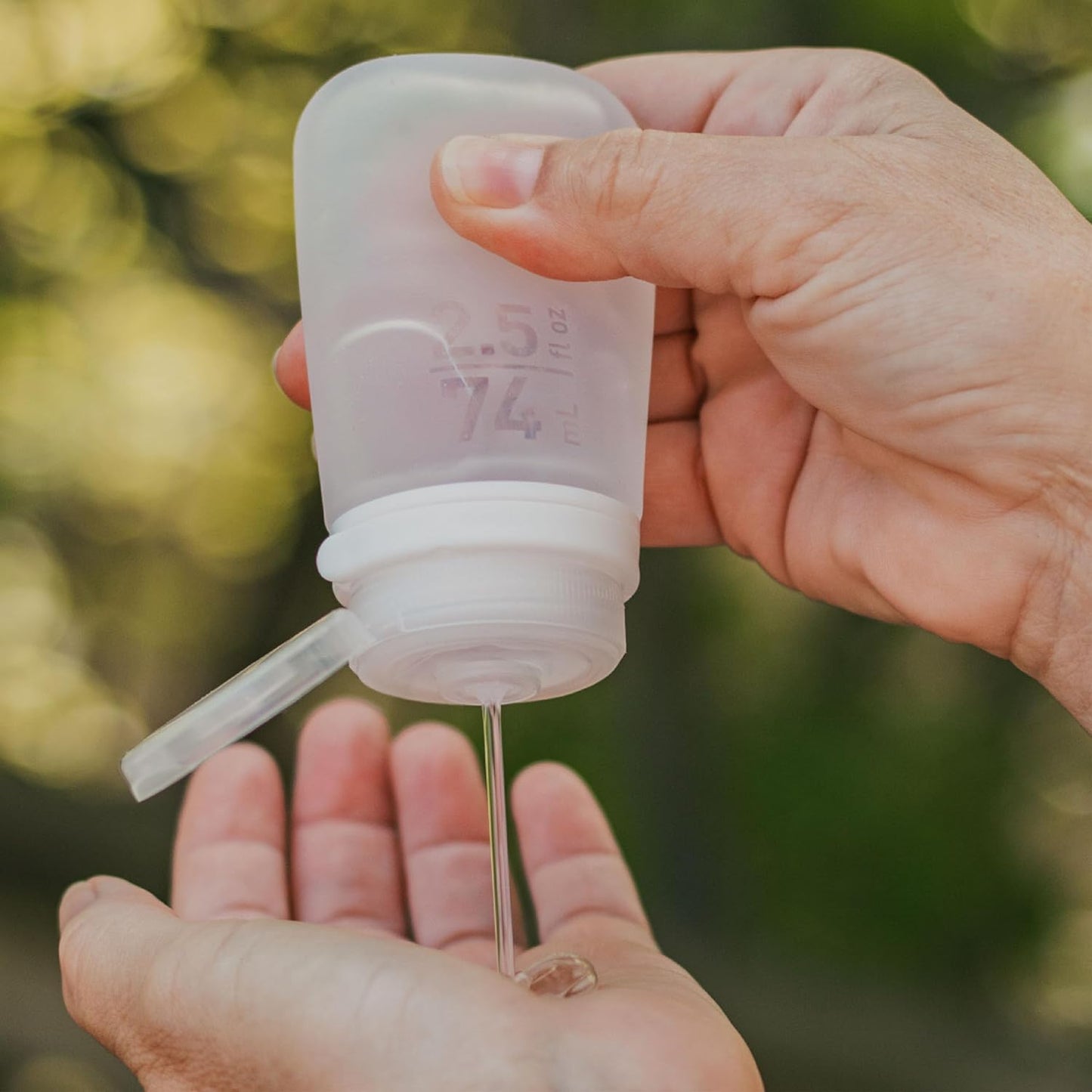 humangear GoToob+ 3-Pack (Large) | Refillable Silicone Travel Bottle | Locking Lid | Food-Safe Material, Clear/Green/Blue, Large (3.4 fl.oz.; 100ml)