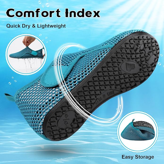 Scurtain Barefoot Water Shoes for Women Men Beach Swim Aqua Socks Summer Quick-Dry Sandals Slippers