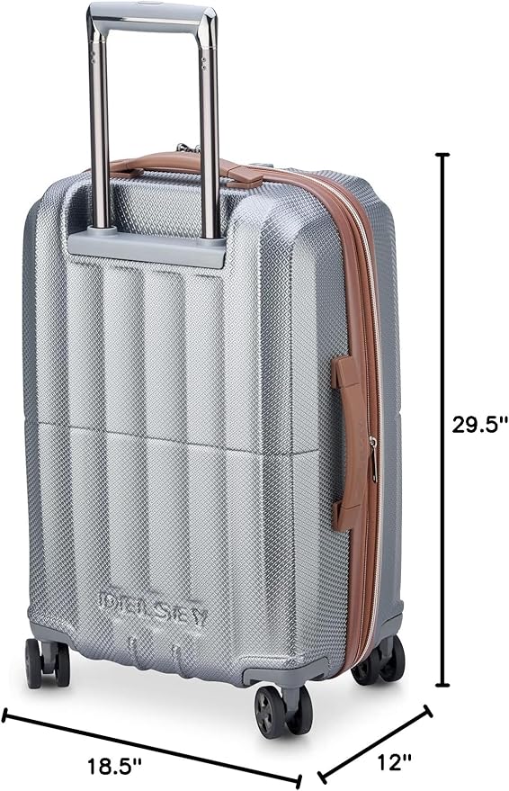DELSEY PARIS Carrousel Hardside Expandable Luggage with Spinner Wheels, Platinum, 2 Piece Set (21/28)