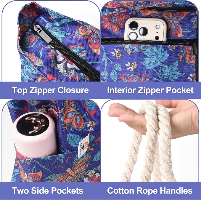 CaCTOUR Large Beach Bag Women,Beach Bags Waterproof Sandproof with Zipper Wet Pocket,Beach Tote Pool Bag for Swim Gym Travel