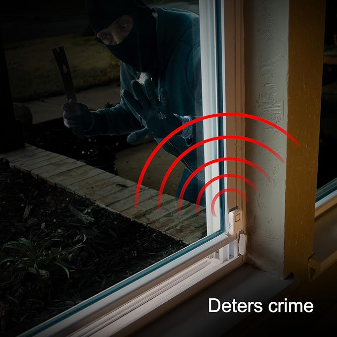 UltraPro Personal Security Window and Door Alarm, 12 Pack, DIY Protection, Burglar Alert, Wireless Chime/Alarm, Easy Installation, Home Security, Ideal for Home, Garage, Apartment, White, 45989