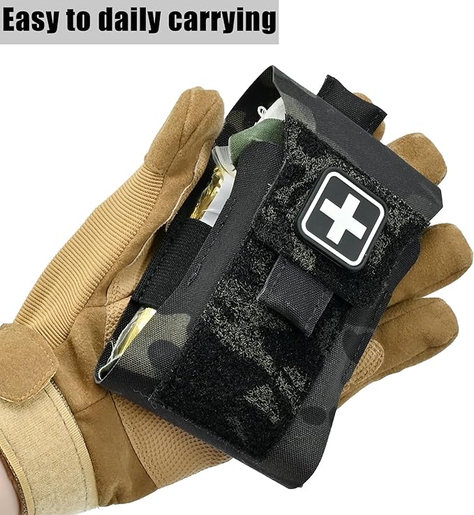 Mini IFAK Micro Trauma Pouch | Compact Empty EDC First Aid Organizer | Portable Stop Bleeding Supplies Pouch for Medic Gear & Survival Kits