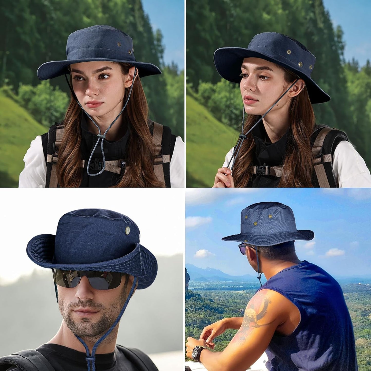 Sun Hats for Men Women Boonie Hat Foldable Fishing Hat UPF 50+ Bucket Hat for Fishing Hiking Garden Safari Beach