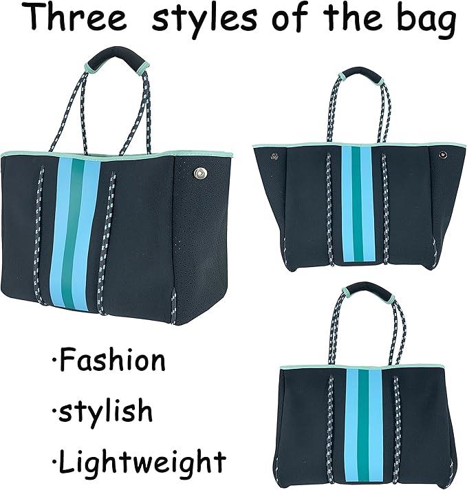 QOGiR Neoprene Multipurpose Beach Bag Tote with Inner Zipper Pocket … … … …