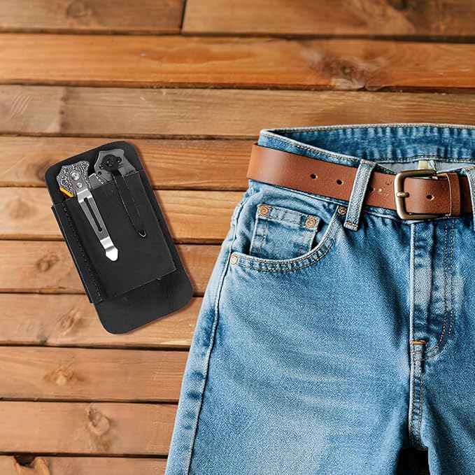 Knife Sheath,Leather Knife Sheath for Belt,Horizontal Carry Pocket Knife Holder,EDC Belt Organizer,Handmade Compact Draw Knife Holster,EDC Pocket Organizer,Sheath for Folding Knife,Gifts for Men,M