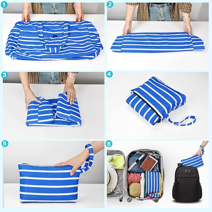 HUANLANG Extra Large Beach Bag Waterproof Beach Totes Bags for Women Men,Pool Bag with Zipper Wet Pocket