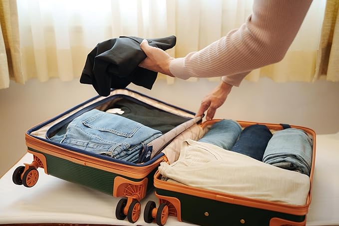 Dockers Hooper Hardside Expandable 8-Wheel Spinner Travel Checked Luggage, 28-Inch, Black