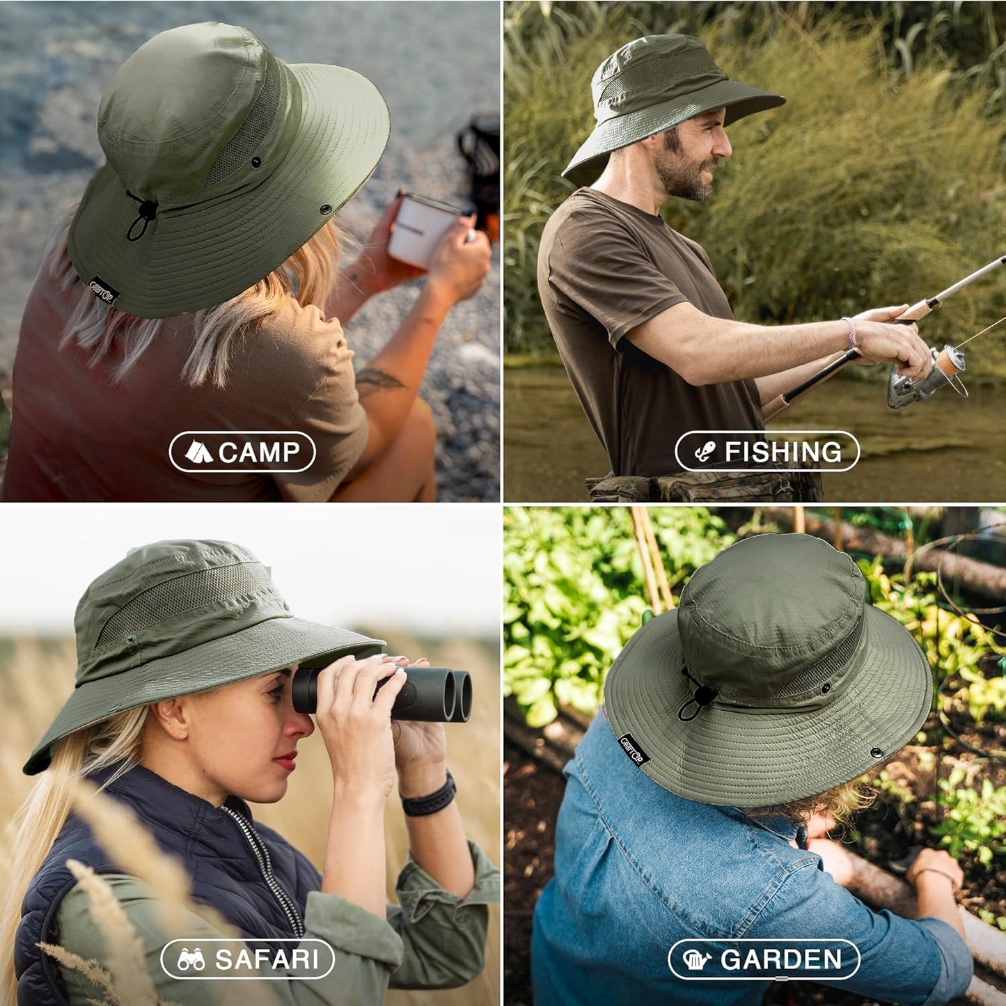 GearTOP Safari Sun Hat for Men and Sun Hats for Women UV Protection UPF 50+ Hiking, Gardening, Fishing