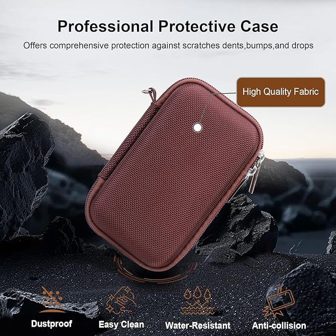 RAIALL Camera Case for Canon PowerShot SX740 HS/ SX730 HS/ SX720 HS/ SX620 HS Digital Camera, 4K Video Camera Hard Carrying Case Protective Travel Bag, Mesh Pocket for Batteries and USB Cable, Brown