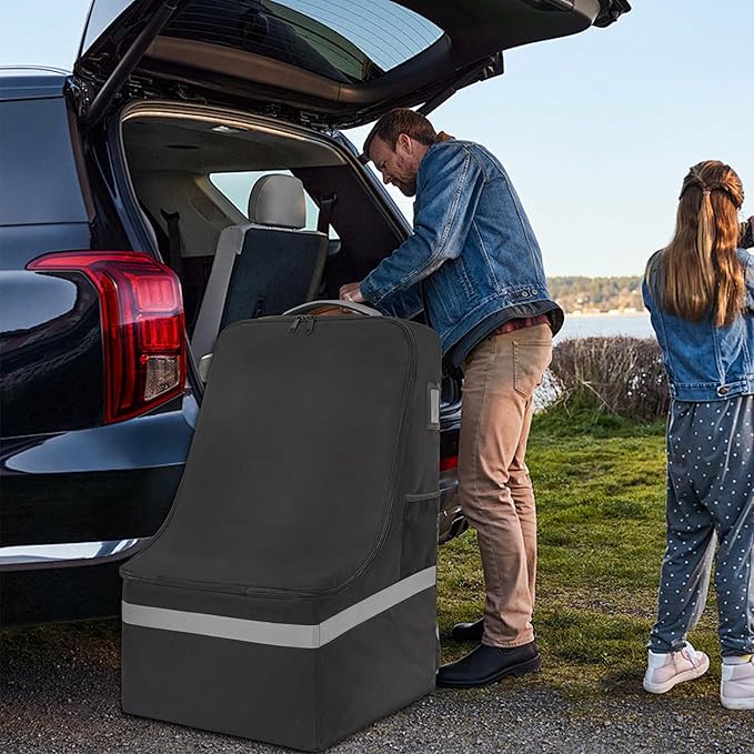 Padded Car Seat Travel Bag for Airplane, Heavy Duty Car Seat Bag for Air Travel Gate Check Carseat Carrier Bag with Shoulder Strap, Fits Most Baby & Infant Car Seats