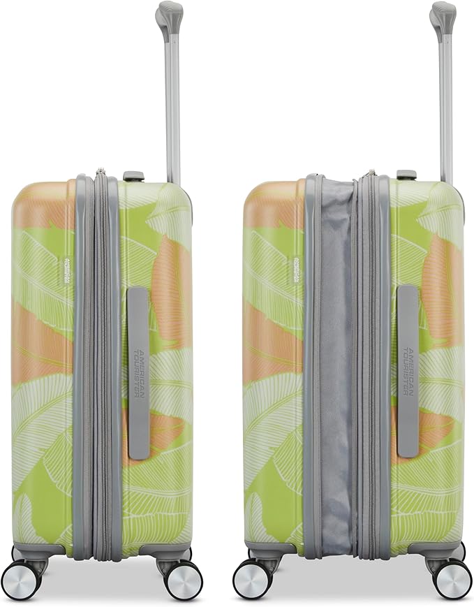 American Tourister Moonlight II Hardside Expandable Luggage with Spinner Wheels, Palm, 2 Piece Set (20/28)