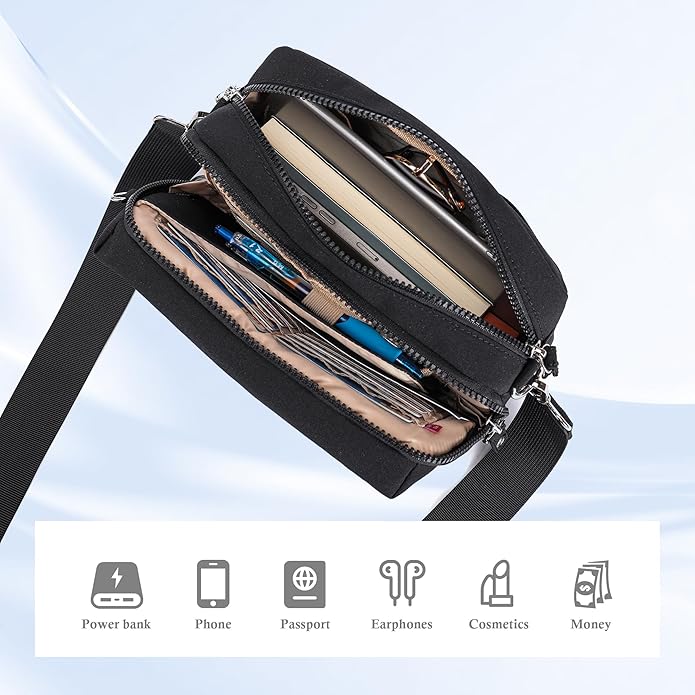 NEICOA Anti Theft Crossbody Bags for Women Nylon Small Travel Purse RFID Sling Shoulder Bag for Vacation Essentials