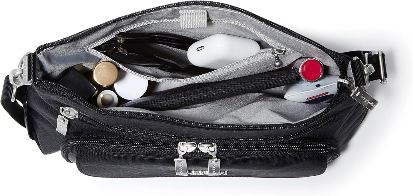 Baggallini Original Everyday 11x7.5 Crossbody Bags Rfid Protected Lightweight Nylon Zippered Travel Purse