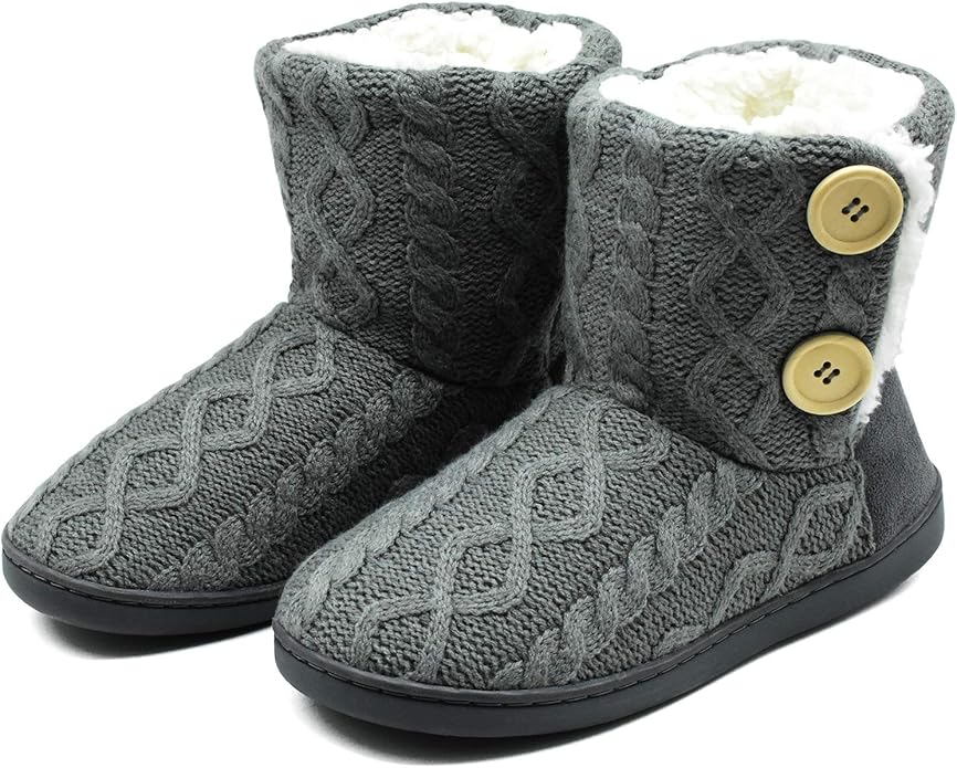ONCAI Women's Slippers Comfort Knit Boots Winter Warm Outdoor Indoor Shoes