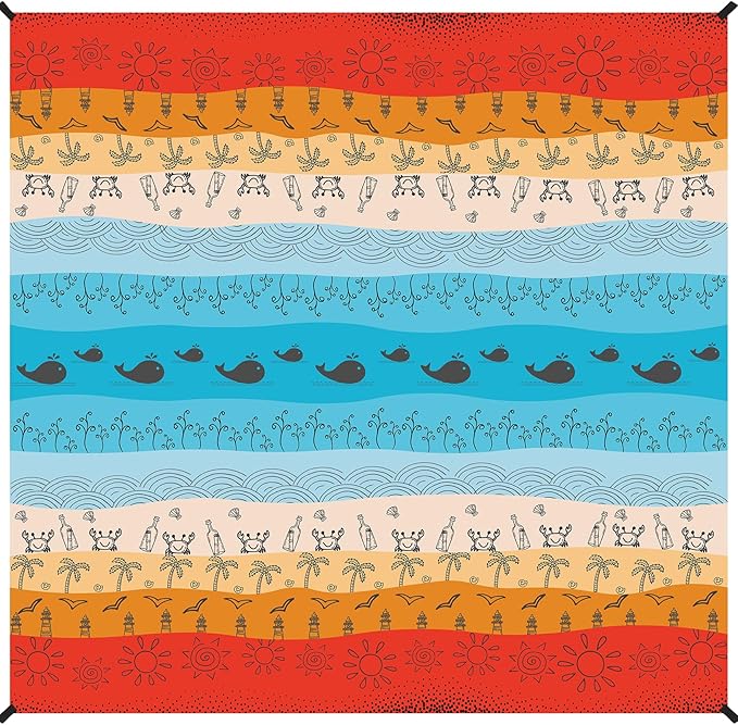 BYDOLL Beach Blanket Waterproof Sandproof Large Sand Free, 78''X110'' Oversized Sandless Lightweight Blanket Picnic Mat for Beach Travel Camping Hiking with Stakes