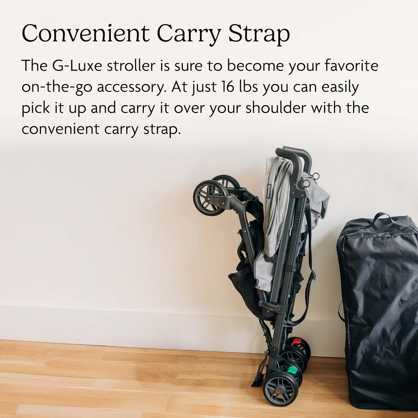 UPPAbaby G-Luxe Umbrella Stroller/Lightweight Design for Easy Travel/One-Step Fold + Recline/XL Basket + Canopy/Cup Holder Included/Charlotte (Coast Blue Mélange/Carbon Frame)