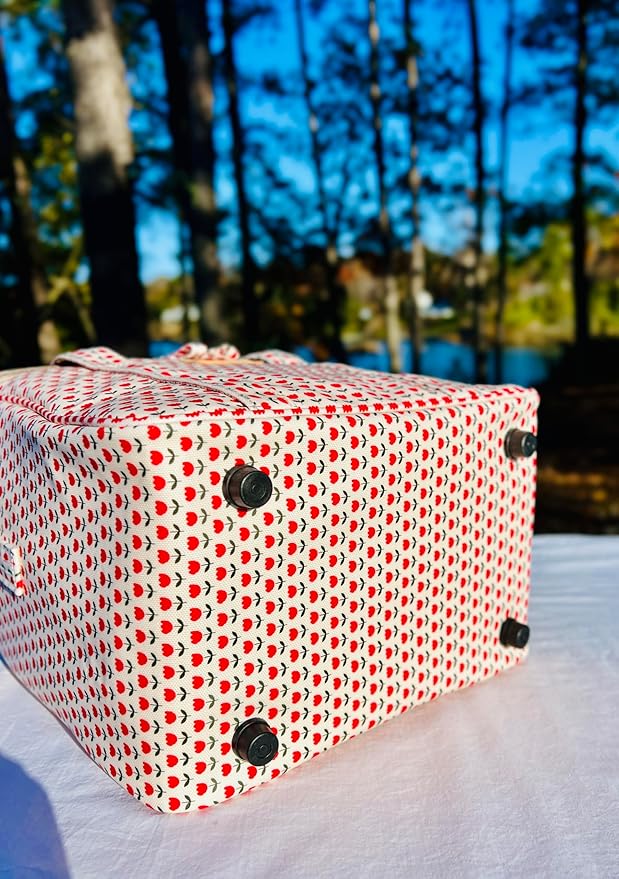 Kwang Min Insulated Insulated Cooler Bag,Reusable Large Lunch Bag for Women, Great for Outdoors,Camping,Party,Premium Quality,Adjustable Strap,Foldable