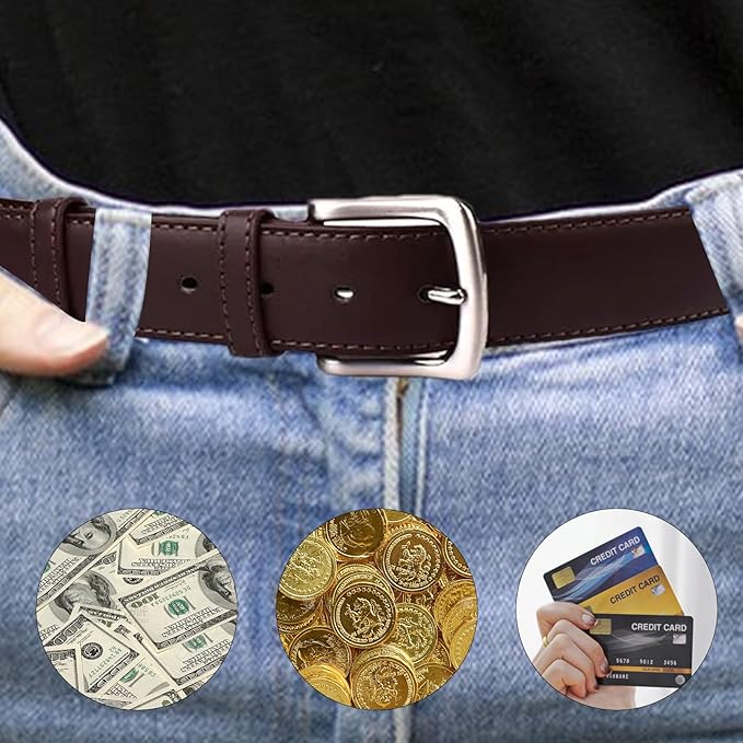 Travel Waist Money Belt - Hidden Security Wallet Pouch for Cash Documents | Lightweight Waterproof Fabric with Adjustable Strap, Personal Theft Protection Accessory for Hiking and Tourism 49.21 in