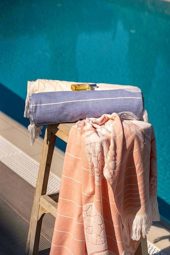 SOFE H&L | LINVIA Foutah Quick Dry Beach Towel Pack of 2 (35” x 70”) Basic - Mint | Lightweight, Premium, Fade Resistant, Durable | Travel Towel, Turkish Beach Towel with Shoulder Strap