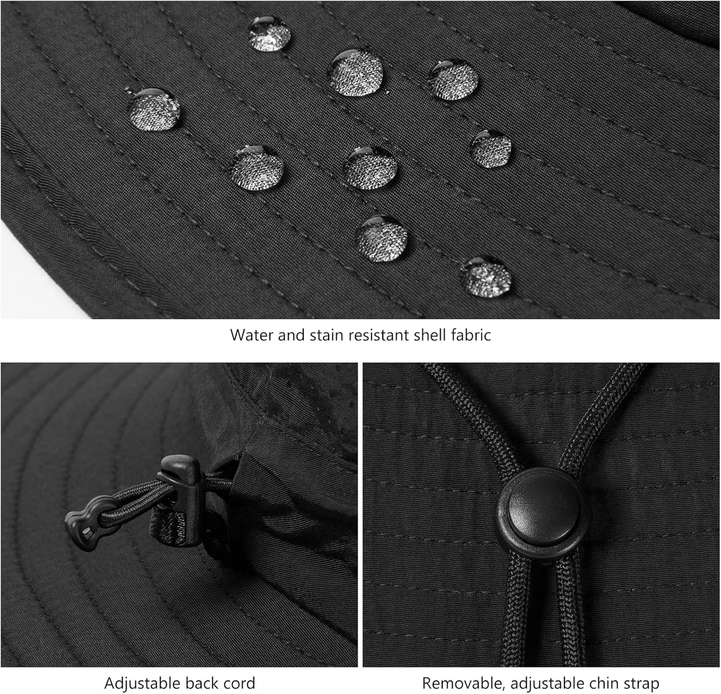 UPF 50+ Foldable Brim Water-Resistant Sun Bucket Hat with Laser Perforated Mesh Adjustable for Men Women Outdoor