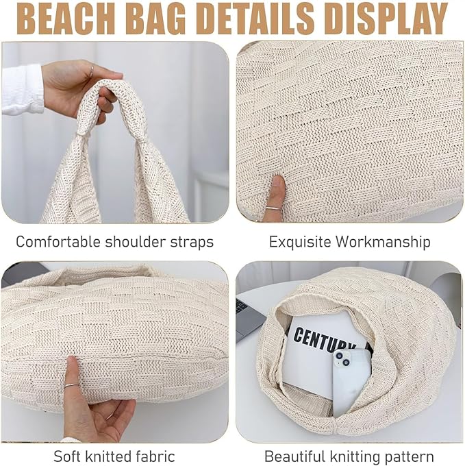 Large Beach Bags for Women Summer Beach Tote Bag Aesthetic Tote Bag Hippie Bag Knit Bag