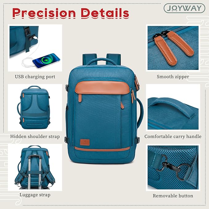 Joyway Expandable Carry on Luggage Sets Airline Approved, Lightweight Hard Shell 20 Inch Carry-on Suitcase with Spinner Wheels (Carry on luggage,Blue)