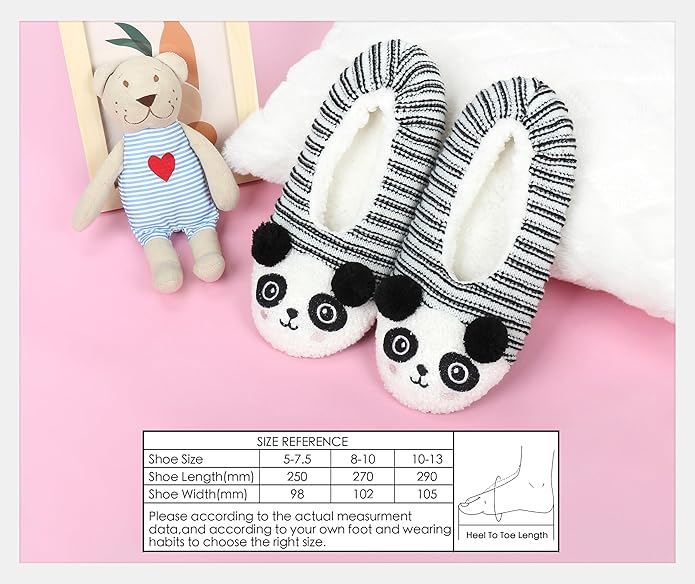 DICUIRD Womens Cute Animal Soft Sole Slipper Socks with Grippers-Fuzzy House Slippers