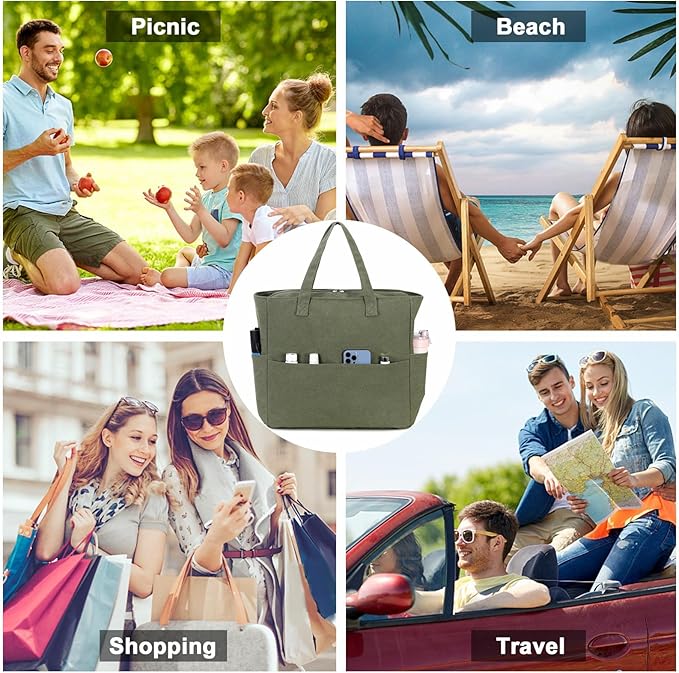 LEDAOU Large Beach Bag Women Waterproof Sandproof Zipper Beach Tote Pool Bag for Swim Gym Grocery Travel with Wet Pocket | Waterproof, Sandproof, Zipper, Pool, Gym, Grocery
