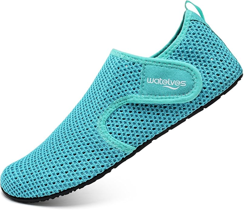 WateLves Water Shoes for Women Men Swim Beach Aqua Socks Quick Dry Barefoot House Slippers Travel Shoes with Adjustable Magic Tape for Pool Diving Boating Yoga Surf