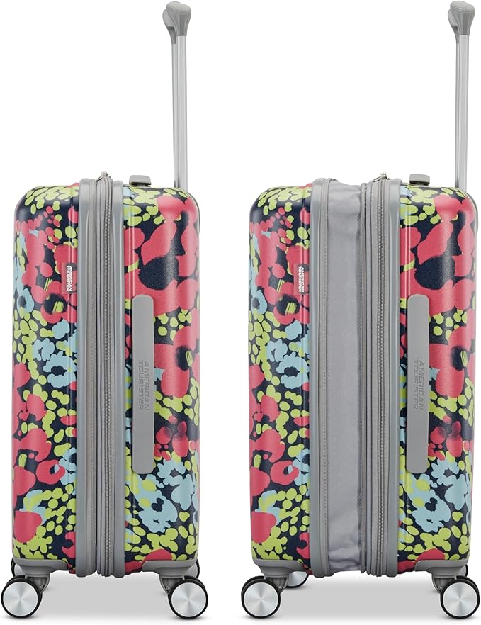 American Tourister Moonlight II Hardside Expandable Luggage with Spinner Wheels, Poppy Pattern, Carry-On 20-Inch