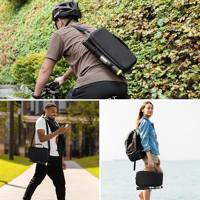 AMAZEAR Carrying Case for Insta360 X5 Accessories, Insta 360 X5 X4 Air Action Camera Waterproof Travel Carry Bag with Shoulder Strap, Compatible with 3M 9.8ft 2-in-1 Selfie Stick Tripod, Black