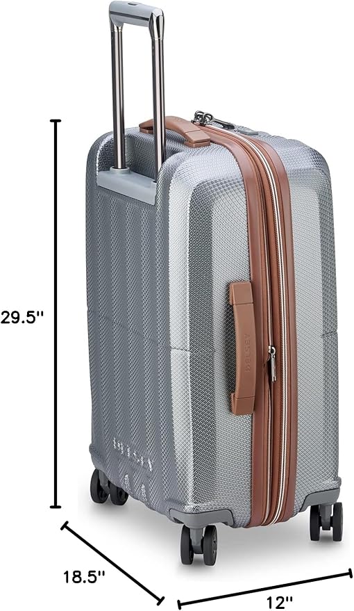 DELSEY PARIS Carrousel Hardside Expandable Luggage with Spinner Wheels, Platinum, 3 Piece Set (21/24/28)