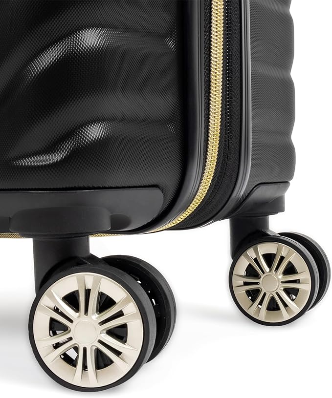 Kenneth Cole REACTION Madison Square Lightweight Hardside Chevron Expandable Spinner Luggage, Black, (28-Inch Checked)