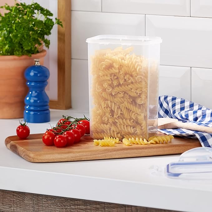 LocknLock Easy Essentials Pantry Rectangular Food Storage Container, 5.5 Cup - Clear (Pack of 3)
