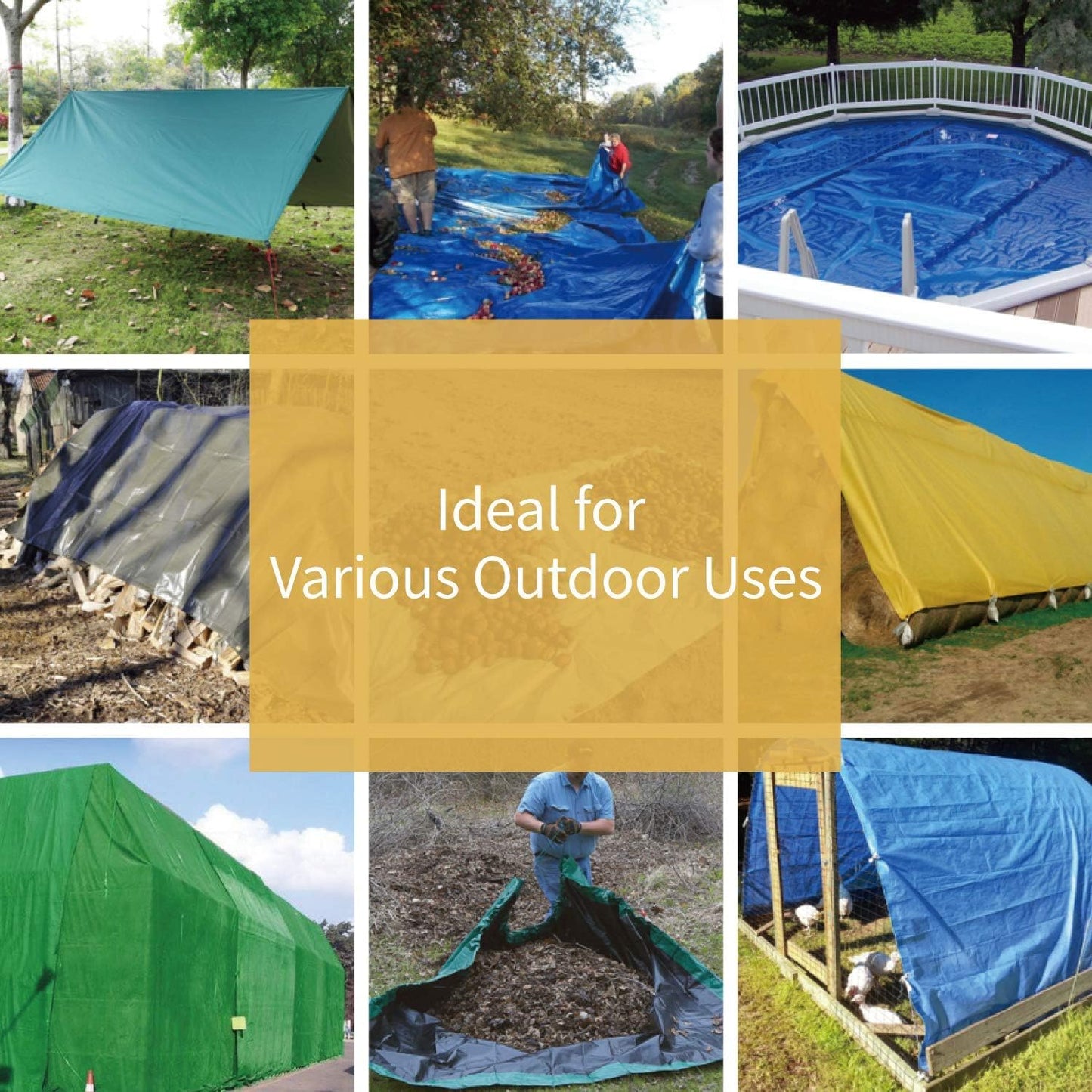 GUARD SHIELD Tarp Green 12x16 Feet Multi Purpose Waterproof Poly Tarp Cover 5mil