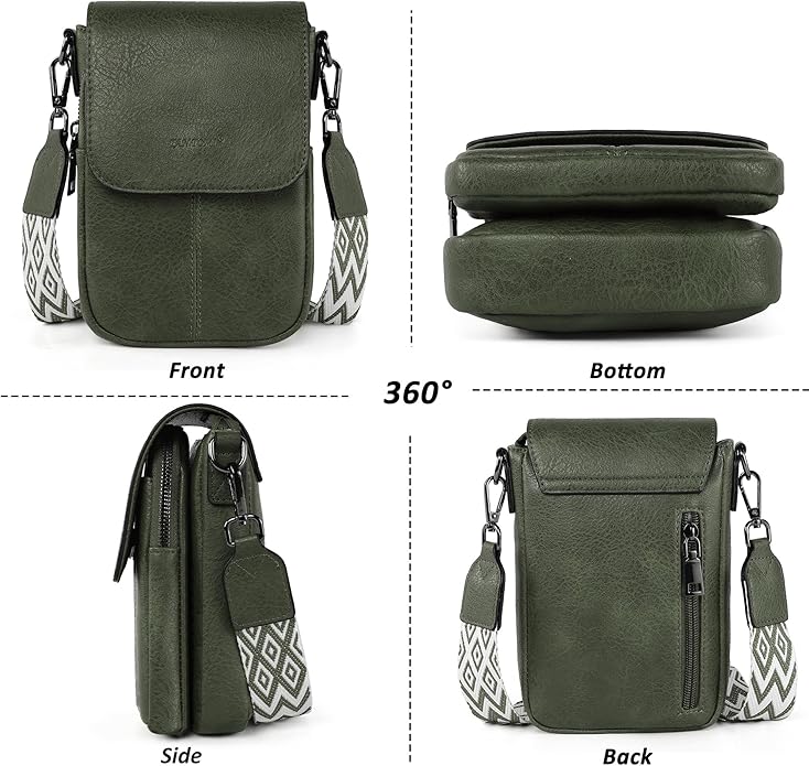 TANTOMI Small Crossbody Bags for Women, Small Purses with Card Slots Phone Purse Wide Adjustable Strap