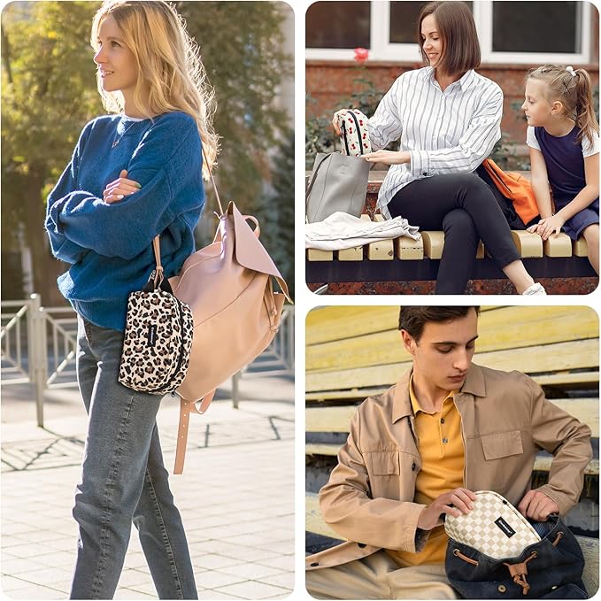 Cerbonny Small Cooler Bag Freezable Lunch Bag for Work School Travel, Leak-proof, Insulated, Waterproof, Brown Leopard