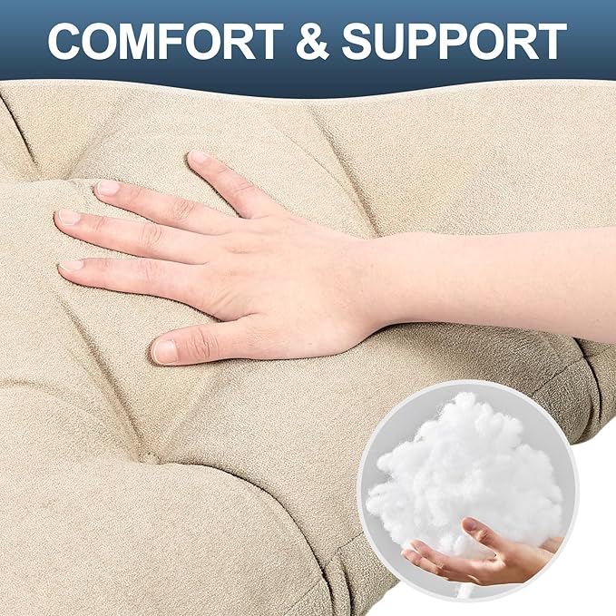 TANYOO Back Pillow for Recliner Lumbar Support Pillow Soft and Fluffy Back Support Cushion Thick Lumbar Cushion for Chairs, Recliners,Sofa, Couch and Bed for Pain Relief Beige