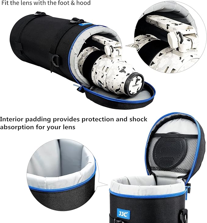 Extra Large Thick Camera Lens Case Bag for Canon RF 200-800mm F6.3-9 IS for Nikon 180-600mm/600mm F6.3 for Sony FE 200-600mm Zoom 400-800mm F6.3-8 G &Teleconverte,Fits Lenses Below 5.5x14.6"(D x L)