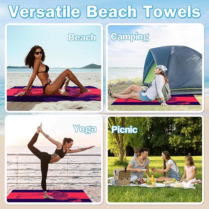 Flamingo Beach Towel - 35x70 Inch Fast Dry Microfiber Towel, Lightweight & Versatile for Beach, Pool, Yoga, Travel, Ideal as Beach Blanket & Vacation Essential