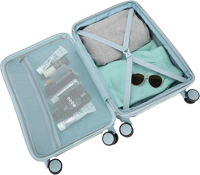 Disney Stitch With Surfboard Light Blue 22" Rolling Luggage